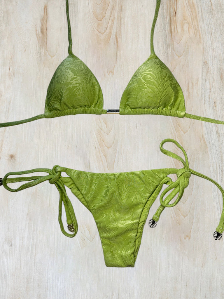 Olive Luxe Jacquard Bikini Set