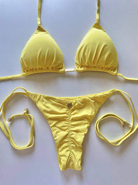 Bikini Side Ties - Yellow-